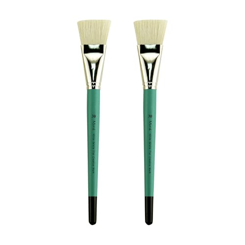 Creative Mark Art Supplies Large Mural Natural Hog Bristle Paint Brush - Flat #30-2 Pack - Artist Supplies for Acrylics, Watercolors, and Oils - Durable, Resilient, Seamless Ferrules - color: Flat, size: 30 - 2 Pack
