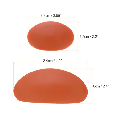 HARFINGTON 2pcs Pottery Ribs Soft Silicone Rubber Clay Ceramic Sculpting Tools for Finishing Shaping and Smoothing Removing Finger Marks Small & Large - size: Small & Large