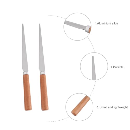 HEALLILY 2 PCS Wood Handle Carving Knife Fettling Knife Tools Ceramic Polymer Clay Sculpture Modeling Fettling Knife for Ceramic Polymer Clay Carving Modeling Pottery Sculpting