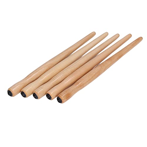 Cunyuer Dip Pen Nib Holder, 5PCS Sandalwood Professional Nib Holder for Cartoon Calligraphy Painting Writing (Wood Color)