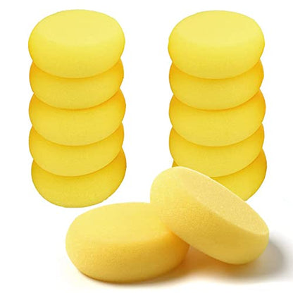 12 Pcs Round Painting Sponge WAFJAMF 2.96inch Yellow Craft Sponges Clay Sponge for Face Painting Art Crafts - size: 12PCS