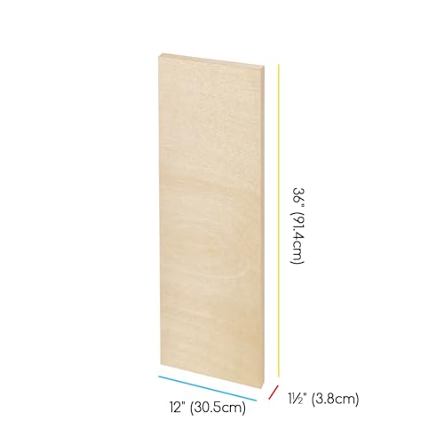 MEEDEN Unfinished Wood Canvas Board: 1-1/2" Deep 12x36” Wooden Canvas Panel Pack of 2 - Blank Cradled Wood Art Board for Painting - size: 12"x36"- 2 Pack