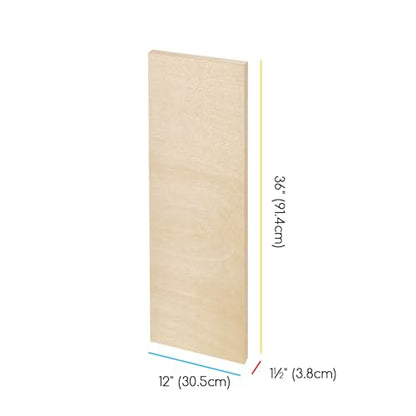 MEEDEN Unfinished Wood Canvas Board: 1-1/2" Deep 12x36” Wooden Canvas Panel Pack of 2 - Blank Cradled Wood Art Board for Painting - size: 12"x36"- 2 Pack