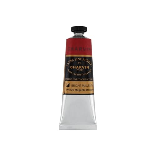 Charvin Extra Fine Professional Acrylic Paint - Bright Magenta, 60ml Tube, Triple-Milled, Lightfast Pigments, Open Stock Artist Acrylic Paints in Nature-Inspired Hues - color: Bright Magenta, size: 2.02 Fl Oz (Pack of 1)