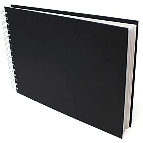 Artway 2302278 Studio - Spiral Bound A4 Sketch Book - Landscape - 96 Pages (48 Leaves) of 170gsm Cartridge Paper - Hardback Sketchbook, Black - size: A4 Landscape