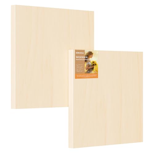 Wooden Art Panels for DIY Painting - Mother's Day Gifts, Christmas Crafts & Home Décor | 8x8 Inch Canvas Wood Boards, Unfinished Wooden Canvas for Adults (4-Pack) - size: 8*8-4