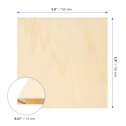 MANCHAP 20 Pack 6 x 6 Inch Square Wooden Canvas Boards, Unfinished Wood Panels, Blank Cradled Panel for Painting Crafts