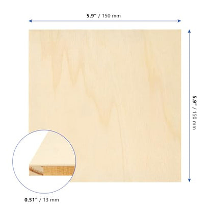 MANCHAP 20 Pack 6 x 6 Inch Square Wooden Canvas Boards, Unfinished Wood Panels, Blank Cradled Panel for Painting Crafts