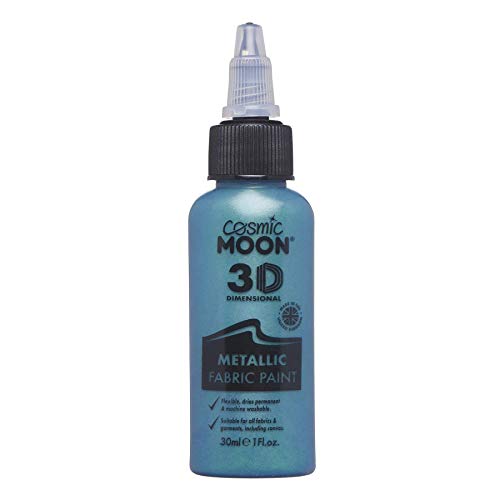 Cosmic Moon - Metallic 3D Fabric Paint - 1.01fl oz - Green - Textile paint for clothes, t-shirts, bags, shoes & canvas - color: Green