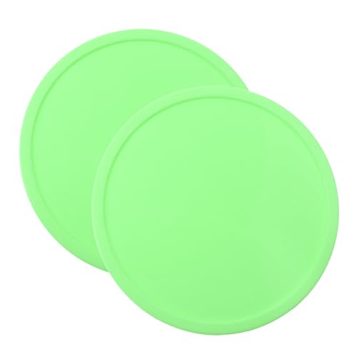 ONLYKXY 2pcs Silicone Round Bar Coaster Tea Coaster Modern Cup Drink Mat Plate Creative Rug Mug Pad for Table Countertop Desk Cold Hot Drink Beverage Coffee Tea Kitchen Home Decor (Light Green) - color: Light Green
