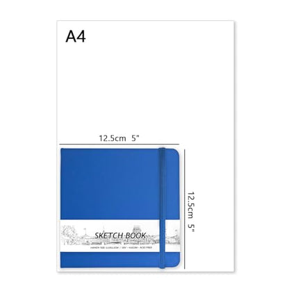 5" x 5" Hardcover Sketch Book,Small Mixed Media Sketch Pad,58 Sheets 150GSM Acid-Free Artist Drawing Paper,Travel Journal Blank Notebook for Adults Painting,Illustration,Art Supplies.Navy Blue - color: 150gsm PU-navy blue