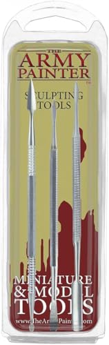 The Army Painter Sculpting Tools - Set with Three Double Ended Stainless Steel Dab Tools, Polymer Tools for Modeling Plastic, Resin, and Metal Miniatures - Green Stuff Putty, 45 g