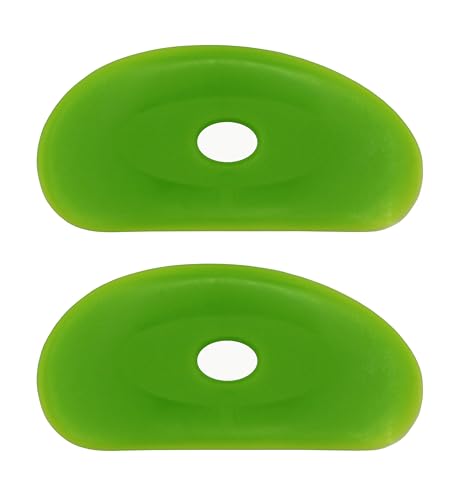 Creative Hobbies 2 Pack of Medium Firm Silicone Pottery Rib | Ceramic Sculpting Tool for Smooth Finishing and Removing Finger Marks - Essential Tool for Potters (Shape 2) - color: Shape 2