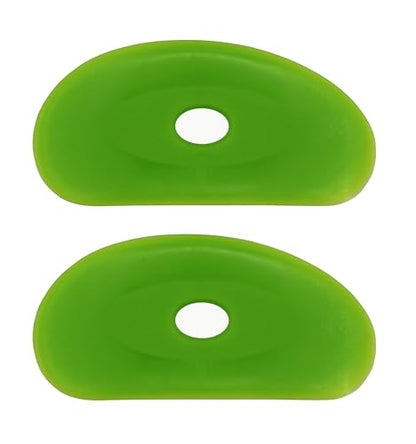 Creative Hobbies 2 Pack of Medium Firm Silicone Pottery Rib | Ceramic Sculpting Tool for Smooth Finishing and Removing Finger Marks - Essential Tool for Potters (Shape 2) - color: Shape 2