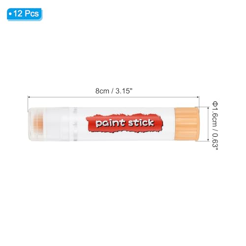 PATIKIL Tempera Paint Sticks, 12 Pcs Solid Tempera Paints Sticks Washable Bulk Markers Pen Quick Drying for Artists Beginners Art Supplies, Beige - color: Beige