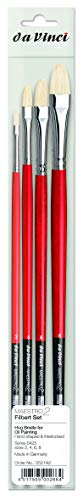 da Vinci Brushes 5423 Maestro 2 Hog Bristle Filbert (Sizes 2,4,6,8) Artist Brush Set, Black 4 - style: Maestro 2 Hog Bristle Filbert Test Set