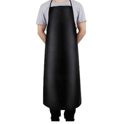 Black water proof apron, extra long adjustable rubber laboratory aprons, used for dishwashing, cooking, gardening - size: 30.7*26.7in