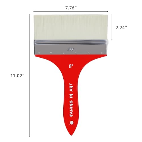 Falling in Art Flat Paddle Paint Brush, Large Scale Brush for Oil and Acrylic Paints, 8 Inch - color: Flat, size: 8''