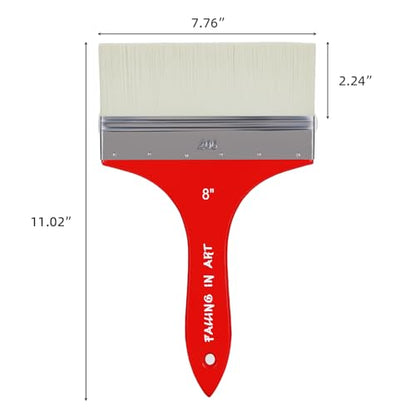 Falling in Art Flat Paddle Paint Brush, Large Scale Brush for Oil and Acrylic Paints, 8 Inch - color: Flat, size: 8''