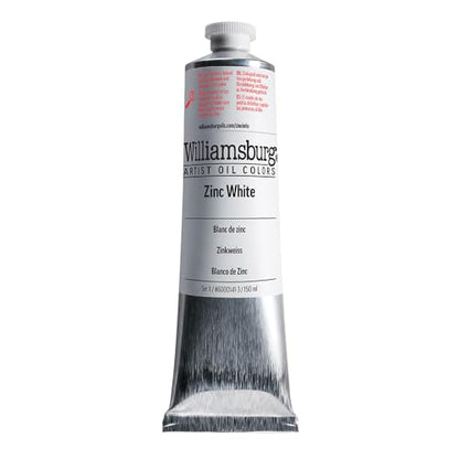 Williamsburg Artist Oil Colors by GOLDEN, Zinc White, 150 ml tube, Professional Oil Paint, Semi-Opaque - color: Zinc White, size: 5.07 Fl Oz (Pack of 1)