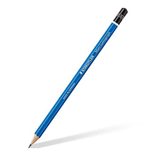 Staedtler Mars Lumograph 2H Graphite Art Drawing Pencil, Medium Hard, Break-Resistant Bonded Lead, 12 Pack, 100-2H - color: 2H