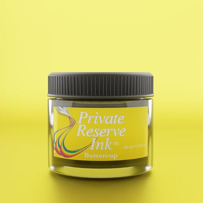Private Reserve Premium Fountain Pen Ink, 60ml Bottle, Buttercup | Premium fountain pen ink with smooth flow, rich color, and reliable everyday writing performance. - color: Buttercup