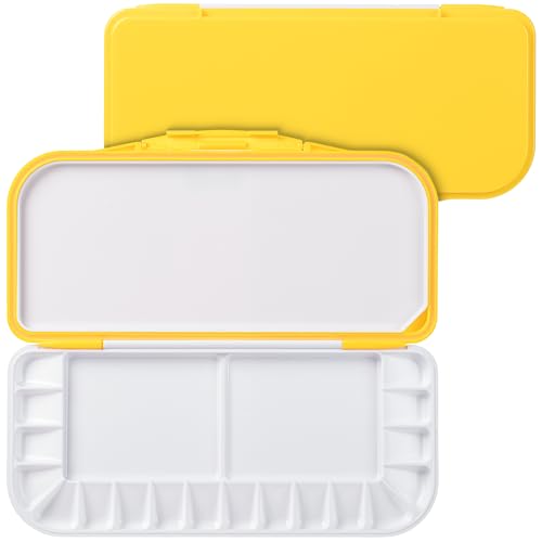 Mr. Pen- Airtight Watercolor Palette with Lid, 18 Wells & 2 Mixing Areas | Lightweight Sealing Paint Palette for Travel, Painting, Watercolor Mixing, Art Class and Studio Use - color: Yellow, size: 1 Pack