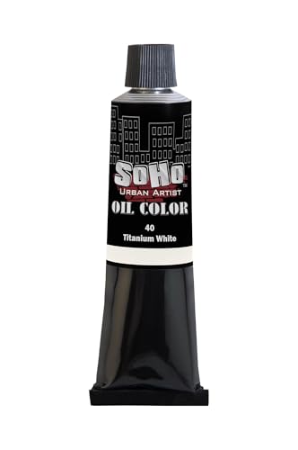 Soho Urban Artist Oil Paint - Titanium White, 170 ml Tube - Best Valued Oil Colors for Painting, Excellent Pigment Load - color: Titanium White, size: 5.75 Fl Oz (Pack of 1)