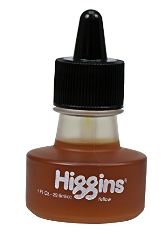 Higgins Dye-Based Drawing Ink, Yellow, 1 Ounce Bottle (44205) - color: Yellow