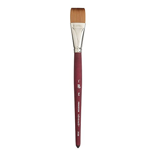 Princeton Velvetouch Wash Brush, Synthetic, Short Handle, Size 1 inch, 1 Count - color: Red, size: Size 1 inch