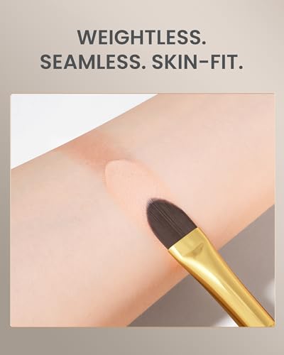 Desert Oak Series Pro Concealer Duo - Wide Teardrop & Micro Detail Brush Set for Under Eyes, Acne Scars & Redness, Bubinga Wood Handles (CM 194 & 195 Kit) - color: CM-0194+CM-0195, size: 2 Piece