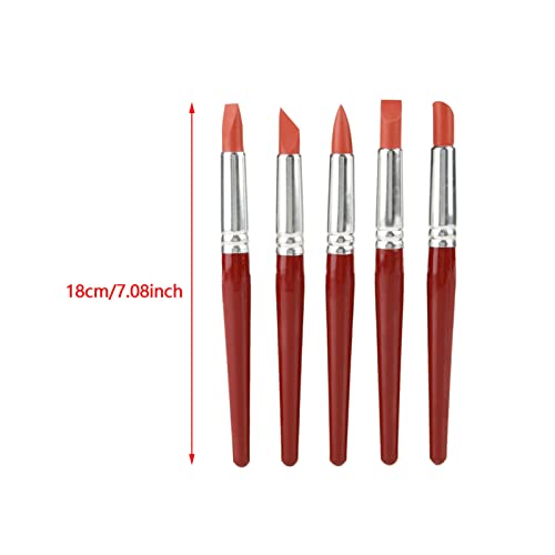 Sunicon Silicone Clay Sculpting Tools, 5pcs Color Shapers for Painting Pottery Carving Tools Polymer Clay Sculpting Tool Pen Wipe Out Painting Brushes for Sculpture Pottery, Blending, Drawing