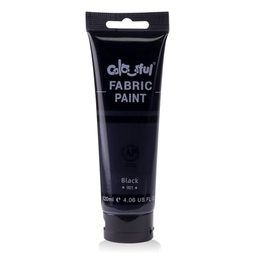 Colorful Permanent Fabric Paint for Furniture, 4 oz (120 ml) Fabric Paint for Clothes, Soft Rich Pigment Non-Toxic Textile Paint for Fabric DIY Crafts T-shirts Shoes Jeans DIY for Adult - color: Black, size: 4 Fl Oz (Pack of 1)