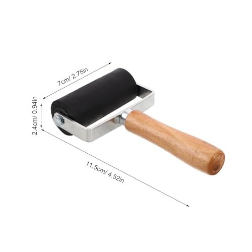 VICASKY 6 Pcs Rubber Paint Roller Ink Rollers with Wood Handle - Printmaking Tools for Crafting Stamping Scrapbooking DIY Home Art Parties
