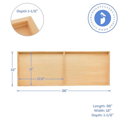 Narrow Wood Canvas 12 x 36 x 1-1/2-inch, Pack of 4 Wood Sign Blanks with Frame for Panoramic Style Photo Display, by Woodpeckers - size: 12 x 36 x 1-1/2 inch