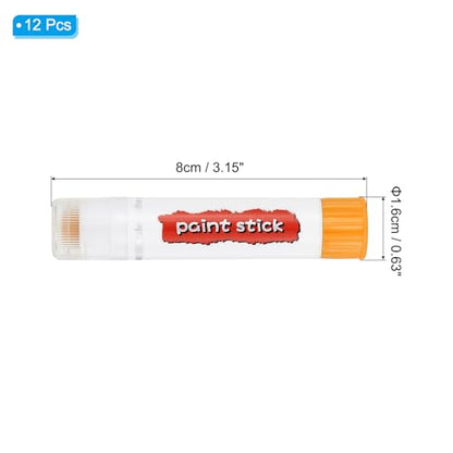 PATIKIL Tempera Paint Sticks, 12 Pcs Solid Tempera Paints Sticks Washable Bulk Markers Pen Quick Drying for Artists Beginners Art Supplies, Yellow - color: Yellow
