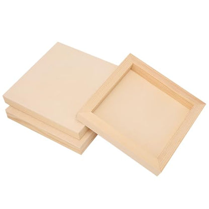 30 Pack 5.75 x 5.75 Square Wood Panel Boards - Unfinished Wood Canvas Boards for Painting, Square Wooden Panels for Painting Canvas, DIY Projects, Acrylic and Oil Painting