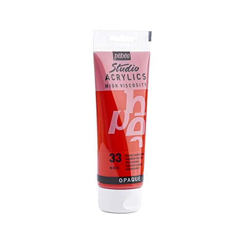 PEBEO - Acrylic Fine Studio Acrylics - Cadmium Red Hue - Cadmium Red Hue 100ml/3.38oz (831-033) - color: Cadmium Red Hue