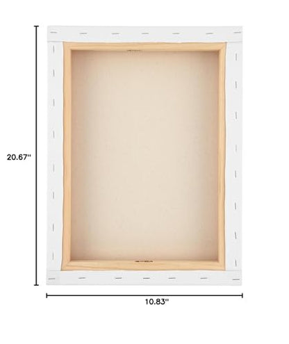 SoHo Urban Artist, 10x20 Heavyweight Stretched Cotton Canvas for Painting - 1.5" Deep- 3 Pack, Triple Primed, 100% Cotton Canvas, Archival, Universal Primed for Oil, Acrylic, Alkyd, Mixed Media - size: 10"x20"