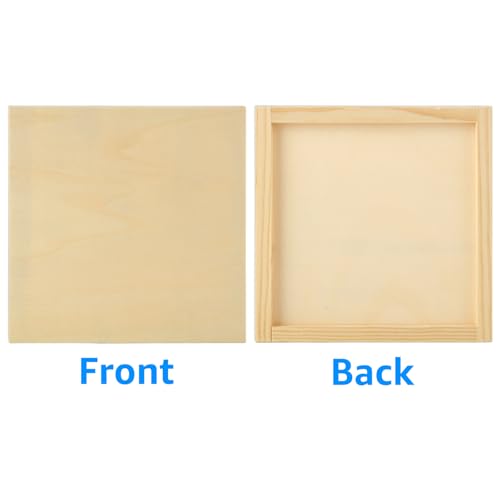YOUNTHYE 24PCS Wood Panels for Painting Bulk 6x6 Wood Boards for Crafts Unfinished Wood Canvas Boards for Painting Square Wooden Panel Boards Painting Canvas for Painting, Pouring, Arts