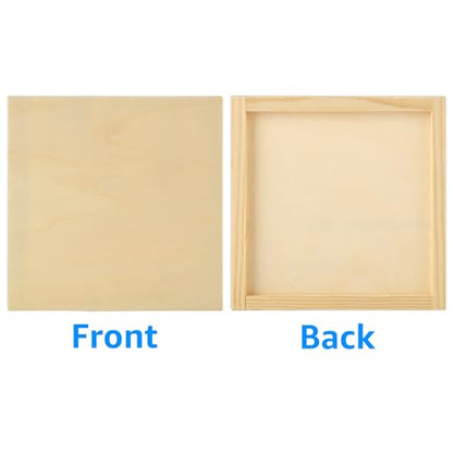 YOUNTHYE 24PCS Wood Panels for Painting Bulk 6x6 Wood Boards for Crafts Unfinished Wood Canvas Boards for Painting Square Wooden Panel Boards Painting Canvas for Painting, Pouring, Arts