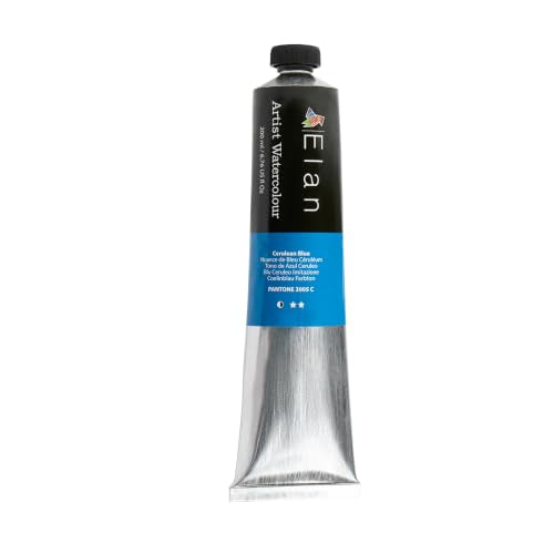 Elan Cerulean Blue Watercolor Paint Tube 6.76 fl oz, Bright Cerulean Tone for Artists, Blue Watercolor Paint for Canvas - color: Cerulean Blue