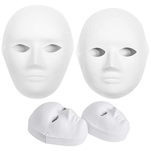 CALPALMY 30 Pack Paper Mache Masks - 2 Sizes for Artistic Projects, Theater, Halloween, Masquerade Parties, Classroom Art - size: 30-Pack(2 Sizes)