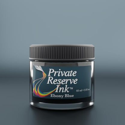 Private Reserve Premium Fountain Pen Ink, 60ml Bottle, Ebony Blue | Premium fountain pen ink with smooth flow, rich color, and reliable everyday writing performance. - color: Ebony Blue