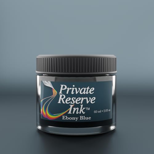 Private Reserve Premium Fountain Pen Ink, 60ml Bottle, Ebony Blue | Premium fountain pen ink with smooth flow, rich color, and reliable everyday writing performance. - color: Ebony Blue