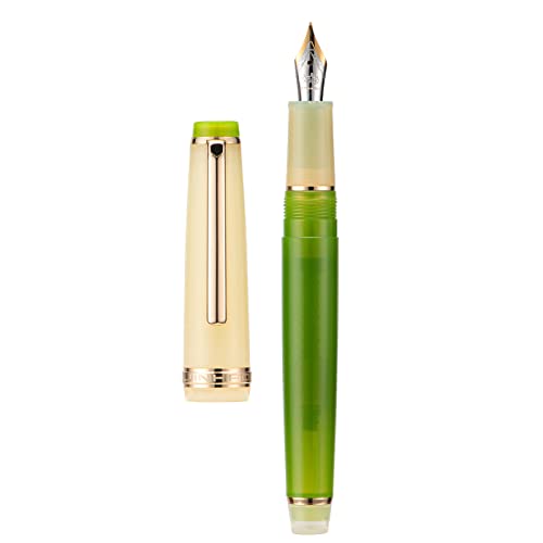 3 Jinhao 82 Fountain Pen Transparent Mixed Morandi Color Acrylic Medium Point Gold Trim with Converter Set - color: Mixed Morandi Gold Trim, style: Medium Nib