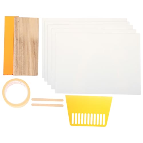 FRCOLOR Screen Printing Starter Kit 10pcs DIY Ink Squeegee Set with Scraper Tools for Handmade Silk Screen Printing Craft Supplies