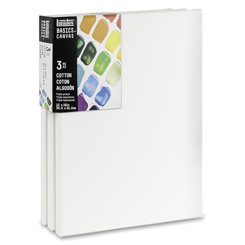 Liquitex BASICS Canvas, 3 pack, 12" x 16" - style: 12" x 16"