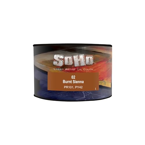 Soho Urban Artist Oil Paint - Burnt Sienna, 430 ml Can - Best Valued Oil Colors for Painting, Excellent Pigment Load - color: Burnt Sienna, size: 14.54 Fl Oz (Pack of 1)