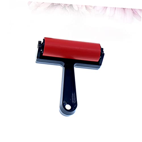 FIXOSHEE Art Rubber Roller Brush Red Durable Sponge Painting Tool for Easy Ink Application Scrapbooks Wallpapers and